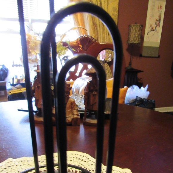 ▪️🖤▪️Fabulous Art Deco Style Onyx Black Powder Coated Enamel Paper Towel Holder - Picture 5 of 12